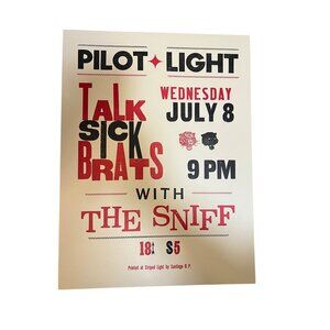 Concert Poster Talk Sick Brats & The Sniff at Pilot Light Knoxville TN Punk Rock